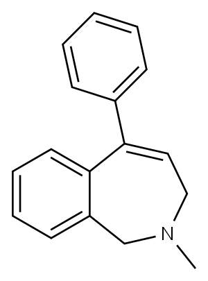 2-Methyl-2,3-dihydro-5-phenyl-1H-2-benzazepine Struktur