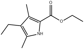 4-乙基-3,5-二甲基-1H-吡咯-2-甲酸乙酯,2199-47-5,结构式