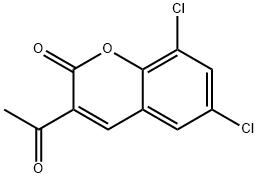 3-アセチル-6,8-ジクロロ-2H-クロメン-2-オン 化学構造式
