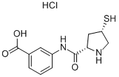 3-[(2S,4S)-4-Mercaptopyrrolidine-2-carboxamido]benzoic acid hydrochloride Struktur