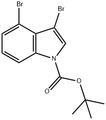 3,4-ジブロモインドール-1-カルボン酸TERT-ブチルエステル 化学構造式
