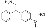 2-(4-メトキシフェニル)-2-フェニルエチルアミン塩酸塩 化学構造式