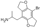 2-(8-BROMO-2,3,6,7-TETRAHYDRO-BENZO[1,2-B:4,5-B']DIFURAN-4-YL)-1-METHYL-ETHYLAMINE Struktur