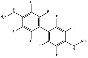 2,2',3,3',5,5',6,6'-オクタフルオロ-4,4'-ジヒドラジノ-1,1'-ビフェニル 化学構造式