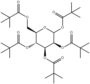 1,2,3,4,6-ペンタ-O-ピバロイル-D-マンノピラノース 化学構造式