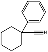 1-フェニルシクロヘキサンカルボニトリル 化学構造式