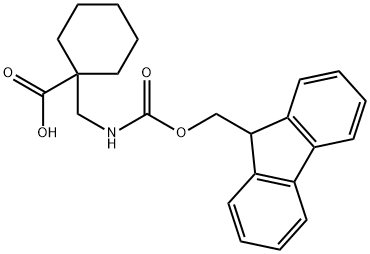 Fmoc-1-aminomethyl-cyclohexane carboxylic acid Struktur