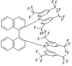 (R)-(+)-2,2'-BIS[BIS(3,5-DITRIFLUOROMETHYLPHENYL)PHOSPHINO]-1,1'-BINAPHTHYL 化学構造式