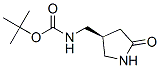 Carbamic acid, [[(3S)-5-oxo-3-pyrrolidinyl]methyl]-, 1,1-dimethylethyl ester Struktur