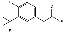 4-フルオロ-3-(トリフルオロメチル)フェニル酢酸 化学構造式