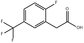 2-フルオロ-5-(トリフルオロメチル)フェニル酢酸 化学構造式