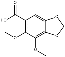 6,7-ジメトキシ-1,3-ベンゾジオキソール-5-カルボン酸 化学構造式