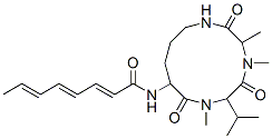 N-[3,4,7-Trimethyl-6-(1-methylethyl)-2,5,8-trioxo-1,4,7-triazacyclododecan-9-yl]-2,4,6-octatrienamide 结构式