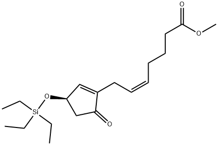 5-Heptenoic acid, 7-[(3R)-5-oxo-3-[(triethylsilyl)oxy]-1-cyclopenten-1-yl]-, Methyl ester, (5Z)- Struktur