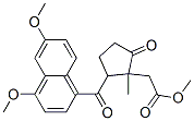 2-(4,6-Dimethoxy-1-naphthoyl)-1-methyl-5-oxocyclopentaneacetic acid methyl ester Structure