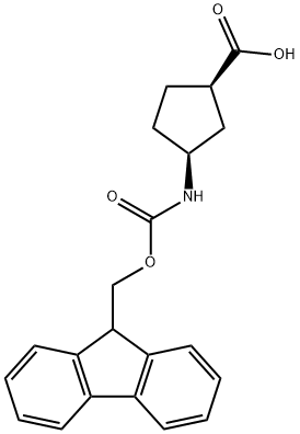 (-)-(1R,3S)-N-FMOC-3-アミノシクロペンタンカルボン酸 化学構造式