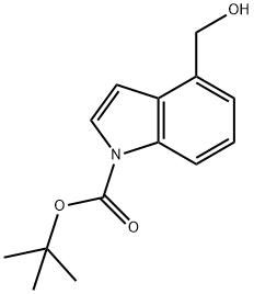 4-(羟甲基)-1H-吲哚-1-甲酸叔丁酯, 220499-12-7, 结构式