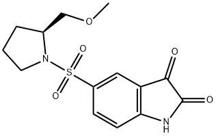 5-[(2S)-2-(METHOXYMETHYL)PYRROLIDIN-1-YL]SULFONYL-1H-INDOLE-2;3-DIONE, 220509-74-0, 结构式