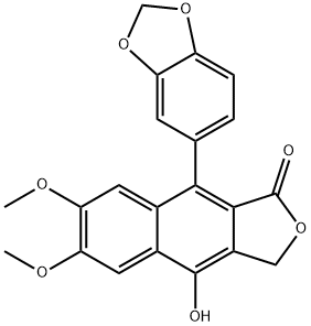 22055-22-7 4-ヒドロキシ-6,7-ジメトキシ-9-(1,3-ベンゾジオキソール-5-イル)ナフト[2,3-c]フラン-1(3H)-オン