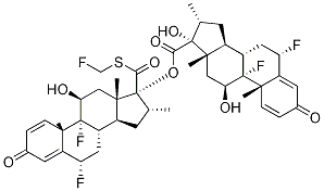 (6α,11β,16α,17α)-6,9-difluoro-11,17-dihydroxy-16-Methyl-3-oxo-Androsta-1,4-diene-17-carboxylic Acid (6α,11β,16α,17α)-6,9-difluoro-17-[[(fluoroMethyl)thio]carbonyl]-11-hydroxy-16-Methyl-3-oxoandrosta-1,4-dien-17-yl Ester Structure