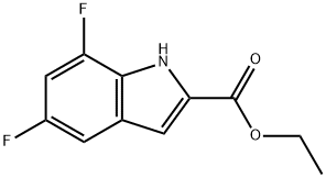 5,7-ジフルオロ-1H-インドール-2-カルボン酸エチル 化学構造式
