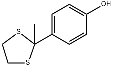 4-(2-メチル-1,3-ジチオラン-2-イル)フェノール 化学構造式