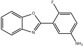 3-(1,3-ベンゾキサゾール-2-イル)-4-フルオロアニリン 化学構造式