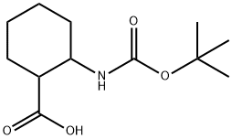 BOC-2-アミノ-1-シクロヘキサンカルボン酸 化学構造式