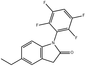 5-Ethyl-1,3-dihydro-1-(2,3,5,6-tetrafluorophenyl)-2H-indol-2-one 结构式