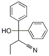 α-エチル-β-ヒドロキシ-β-フェニルベンゼンプロパンニトリル 化学構造式