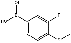 3-FLUORO-4-(METHYLTHIO)PHENYLBORONIC ACID, 221030-80-4, 结构式