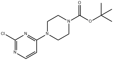 1-BOC-4-(2-クロロピリミジン-4-イル)ピペラジン 化学構造式
