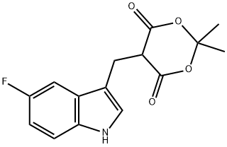 5-(5-fluoroindol-3-ylmethyl)-2,2-dimethyl-
1,3-dioxane-4,6-dione Struktur
