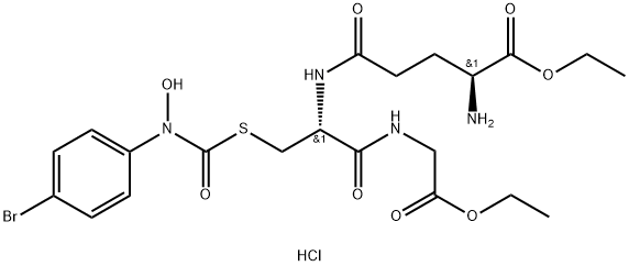 L-GAMMA-谷氨酰基-S-[[(4-溴苯基)羟基氨基]羰基]-L-半胱氨酰甘氨酸二乙酯单盐酸盐, 221174-33-0, 结构式