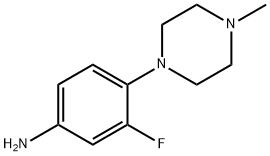 3-フルオロ-4-(4-メチルピペラジノ)アニリン 化学構造式