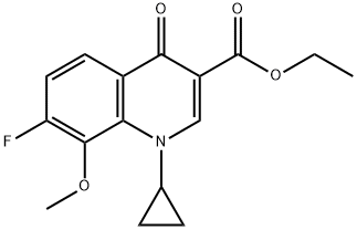 1-CYCLOPROPYL-7-FLUORO-1,4-DIHYDRO-8-METHOXY-4-OXO-3-QUINOLINECARBOXYLIC ACID, ETHYL ESTER Structure