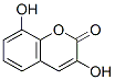 3,8-ジヒドロキシ-2H-1-ベンゾピラン-2-オン 化学構造式