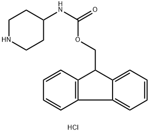 4-哌啶氨基甲酸 9H-芴-9-基甲酯单盐酸盐,221352-86-9,结构式
