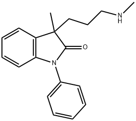 3-メチル-3-[3-(メチルアミノ)プロピル]-1-フェニルインドリン-2-オン 化学構造式