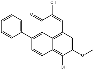 2,6-Dihydroxy-5-methoxy-9-phenyl-1H-phenalen-1-one 结构式