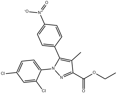 1-(2,4-Dichlorophenyl)-4-Methyl-5-(4-nitrophenyl)-1H-pyrazole-3-carboxylic Acid Ethyl Ester Structure
