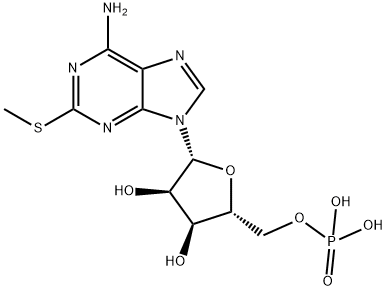 2-メチルチオアデノシン5′-一リン酸 トリエチルアンモニウム塩 水和物 化学構造式