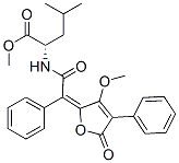 (S)-2-[[[3-メトキシ-5-オキソ-4-フェニルフラン-2(5H)-イリデン]フェニルアセチル]アミノ]-4-メチルペンタン酸メチル 化学構造式