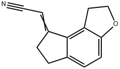 (1,2,6,7,-Tetrahydro-8H-indeno[5,4-b]furan-8-ylidene)acetonitrile 化学構造式
