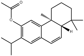 酢酸13-イソプロピルポドカルパ-6,8,11,13-テトラエン-12-イル 化学構造式