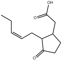Cyclopentaneacetic acid, 3-oxo-2-(2-pentenyl)- Struktur