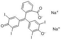 DISODIUM 2-[(3,5-DIIODO-4-OXIDOPHENYL)(3,5-DIIODO-4-OXO-2,5-CYCLO HEXADIEN-1-YLIDENE)METHYL]BENZOATE 结构式