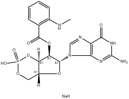 2'-(N-Methylanthraniloyl)guanosine 3',5'-Cyclicmonophosphate, Sodium Salt Structure