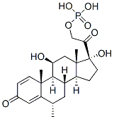11beta,17,21-trihydroxy-6alpha-methylpregna-1,4-diene-3,20-dione 21-(dihydrogen phosphate) Structure