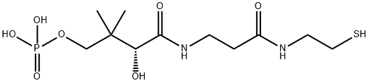 [3-hydroxy-2,2-dimethyl-3-[2-(2-sulfanylethylcarbamoyl)ethylcarbamoyl]propoxy]phosphonic acid Struktur